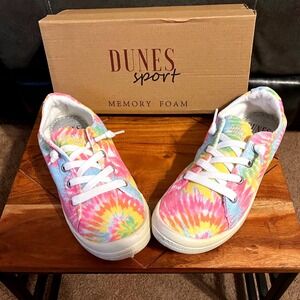 Dunes Sport Memory Foam Tie Dye Canvas Sneakers Women's Size 8W